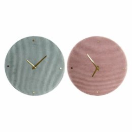 Zegar Ścienny DKD Home Decor Kolor Zielony Różowy 40,5 x 5,5 x 40,5 cm (2 Sztuk)