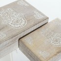 Zestaw dekoracyjnych pudełek DKD Home Decor Drewno mango 25 x 17 x 8 cm Wytrawianie (2 Sztuk)