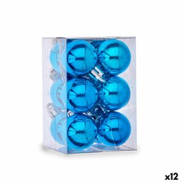 Zestaw bombek choinkowych Ø 3 cm Niebieski Plastikowy 12 x 6 x 6 cm (12 Sztuk)