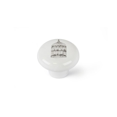 Gałka Rei e815 Okrągły Biały Porcelana ozdobny 4 Sztuk (Ø 40 x 31 mm)