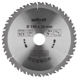 Tarcza do cięcia Wolfcraft 6736000 Ø190 X 2,4 mm