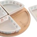 Tacka do przekąsek DKD Home Decor 21,5 x 21,5 x 1 cm Wielokolorowy Kamionka