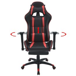 Regulowane krzesło biurowe z podnóżkiem, czerwone
