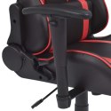 Regulowane krzesło biurowe z podnóżkiem, czerwone