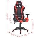 Rozkładane krzesło biurowe, sportowe, sztuczna skóra, czerwone