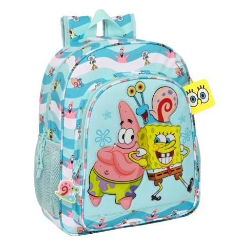 Plecak szkolny Spongebob Stay positive Niebieski Biały (32 x 38 x 12 cm)