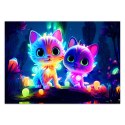 Fototapeta, Śliczne koty neonowe - 100x70