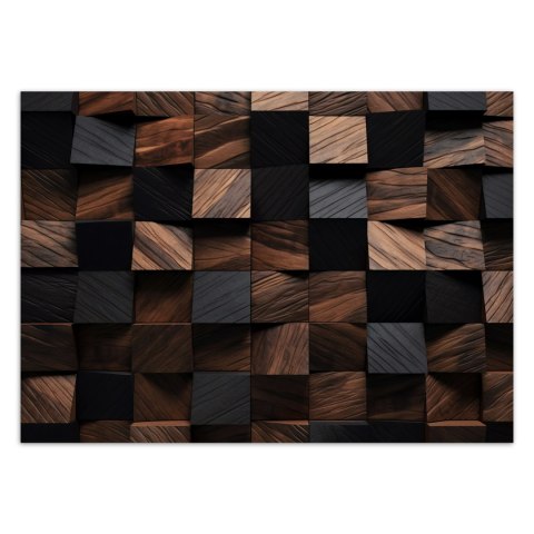 Fototapeta, Mozaika drewniana kostka 3D - 150x105