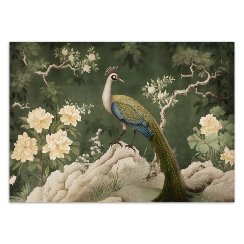 Fototapeta, Orientalny paw zielony - 100x70