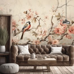 Fototapeta, Ptak i kwiaty vintage - 250x175