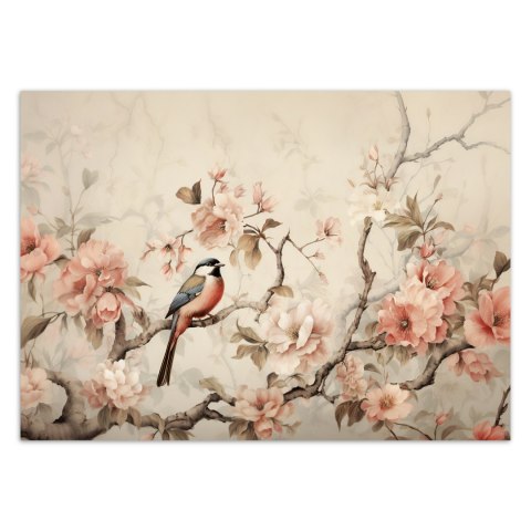 Fototapeta, Ptak i kwiaty vintage - 350x245