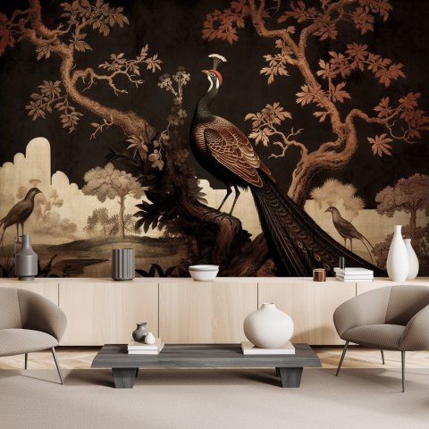 Fototapeta, Orientalny paw na drzewie - 450x315