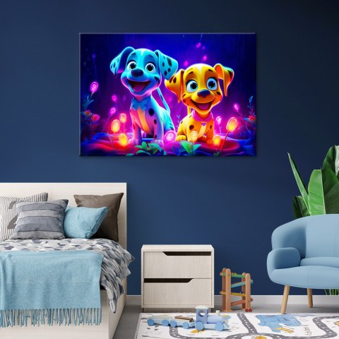 Obraz na płótnie, Urocze psy kreskówka - 100x70