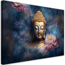 Obraz na płótnie, Budda i kwiaty zen - 60x40