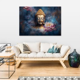 Obraz na płótnie, Budda i kwiaty zen - 60x40