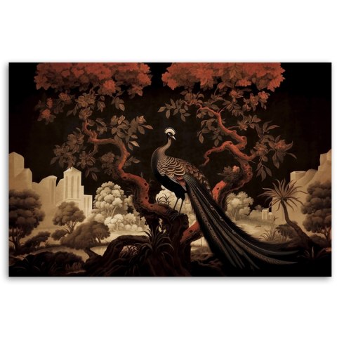 Obraz na płótnie, Paw Zwierzę Drzewo - 90x60