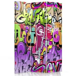 Parawan dwustronny obrotowy, Abstrakcja z graffiti - 110x170