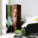 Parawan dwustronny obrotowy, Budda w drewnie - 110x170