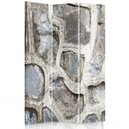 Parawan dwustronny obrotowy, Szary kamienny mur - 110x170