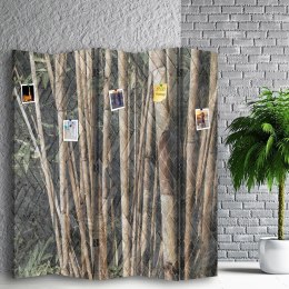 Parawan dwustronny korkowy, Bambusowe łodygi w brązie - 180x170