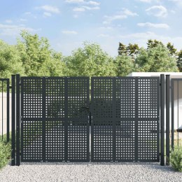 Brama ogrodowa, antracytowa, 300x225 cm, stal
