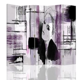 Parawan dwustronny, Abstrakcja z kobietą - 180x170