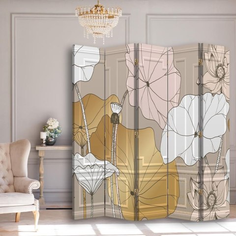 Parawan dwustronny, Kwiaty vintage - 180x170