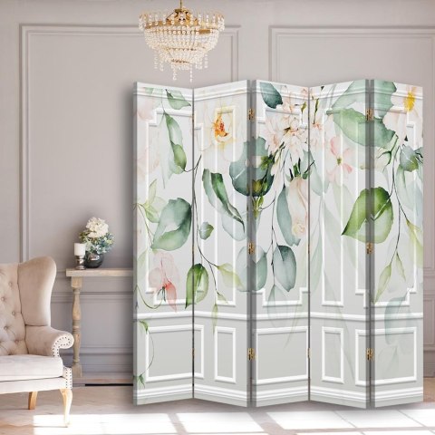 Parawan dwustronny, Zielone liście - 180x170