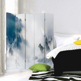 Parawan dwustronny, Zwierzęta zimą - 180x170