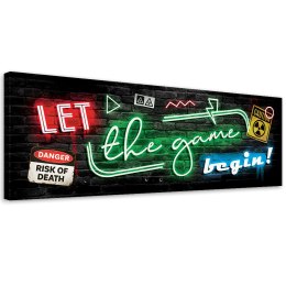 Obraz na płótnie, Napis dla gracza neon gaming - 150x50