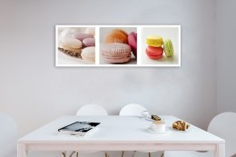 Obraz na płótnie, Słodkie makaroniki ciasteczka - 150x50