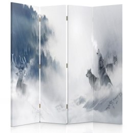 Parawan dwustronny, Zwierzęta zimą - 145x170