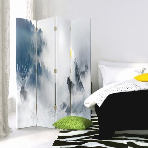 Parawan dwustronny, Zwierzęta zimą - 145x170