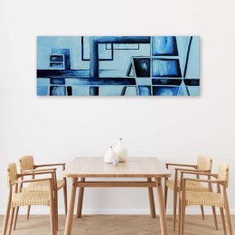 Obraz na płótnie, Abstrakcja niebieska - 150x50