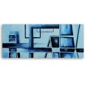 Obraz na płótnie, Abstrakcja niebieska - 150x50
