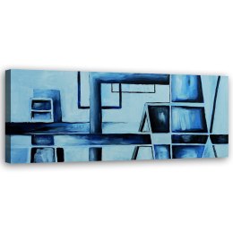 Obraz na płótnie, Abstrakcja niebieska - 90x30