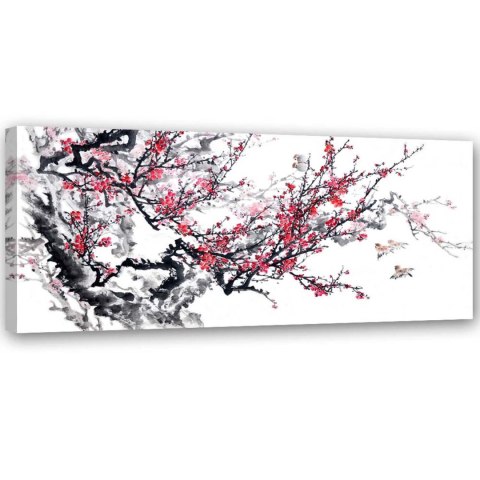 Obraz na płótnie, Japońskie kwiaty wiśni - 150x50