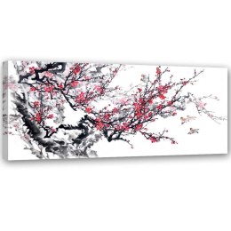 Obraz na płótnie, Japońskie kwiaty wiśni - 90x30