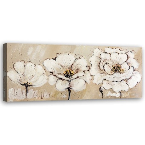 Obraz na płótnie, Malowane kwiaty boho - 120x40