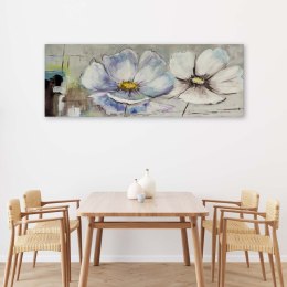 Obraz na płótnie, Malowane kwiaty shabby chic - 150x50