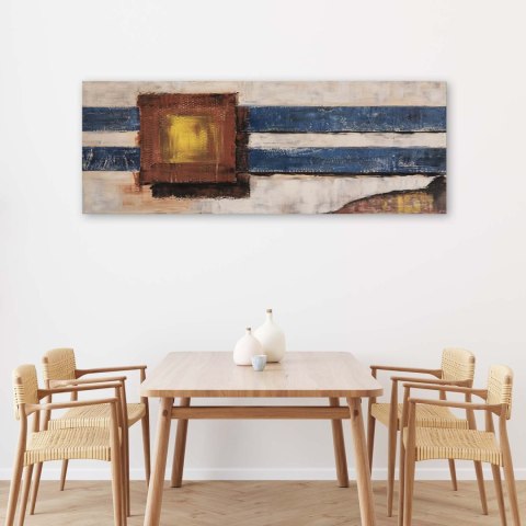 Obraz na płótnie, Niebieskie linie abstrakcja malowana - 150x50