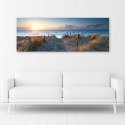 Obraz na płótnie, Zachód słońca na plaży nad morzem - 120x40
