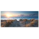 Obraz na płótnie, Zachód słońca na plaży nad morzem - 150x50