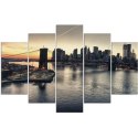 Obraz pięcioczęściowy na płótnie, Brooklyn Bridge w Nowym Jorku - 150x100