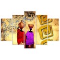 Obraz pięcioczęściowy na płótnie, Afrykańskie kobiety z dzbanami - 150x100