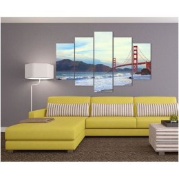 Obraz pięcioczęściowy na płótnie, Golden Gate Bridge - 100x70