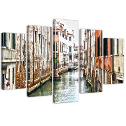 Obraz pięcioczęściowy na płótnie, Wenecja - 200x100