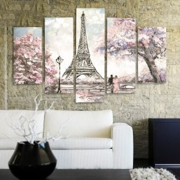 Obraz pięcioczęściowy na płótnie, Wiosna w Paryżu - 150x100