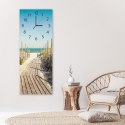 Obraz z zegarem, Ścieżka na plażę - 25x65