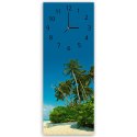 Obraz z zegarem, Tropikalna plaża - 25x65